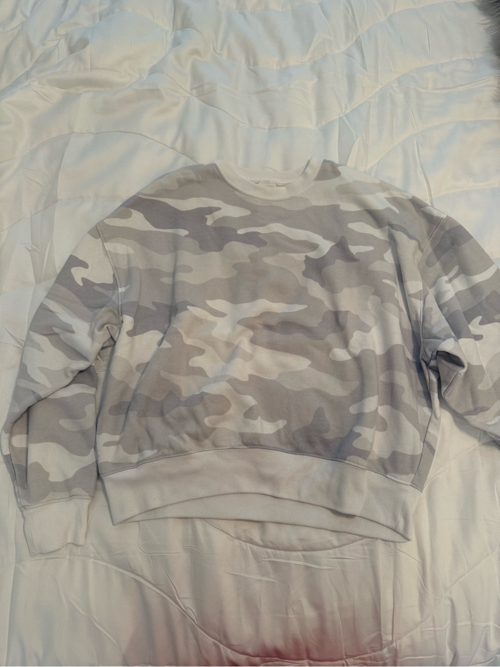 PINK Victoria's Secret White camo Crewneck Sweatshirt